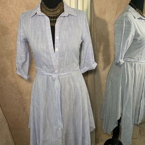 Blue & White Button Up Dress